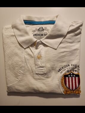 American Rag Varsity Men’s Cream Polo Shirt with Crest